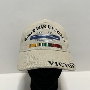 World‎ War II Veteran Embroidered Cap Beige Adjustable Victory Military Hat
